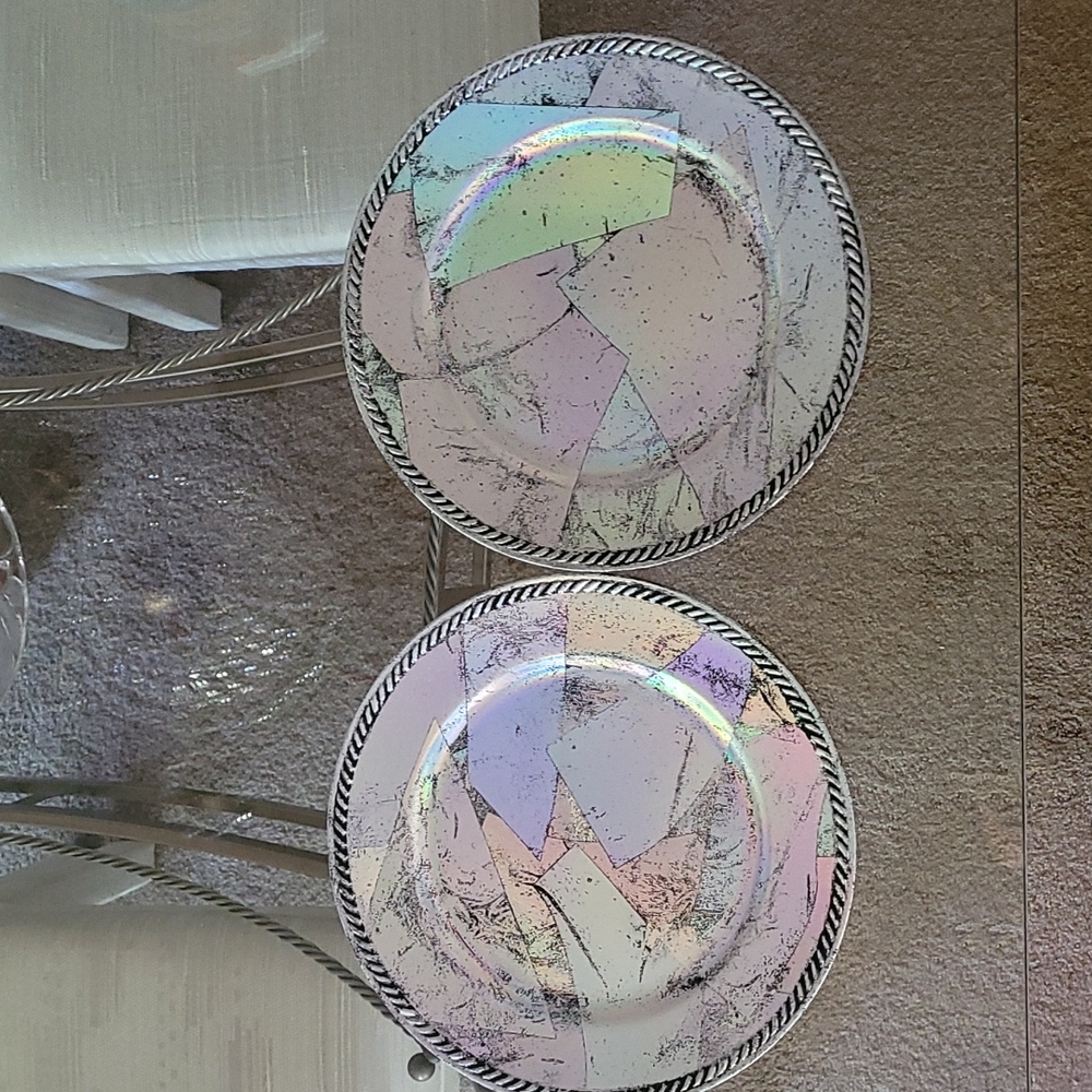 🎉💜Host Pick💜🎉Hand Crafted Foiled Chargers